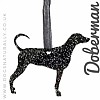 Dobermann Glitter Hanging Decoration (Black)